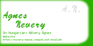 agnes nevery business card