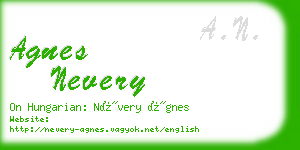 agnes nevery business card